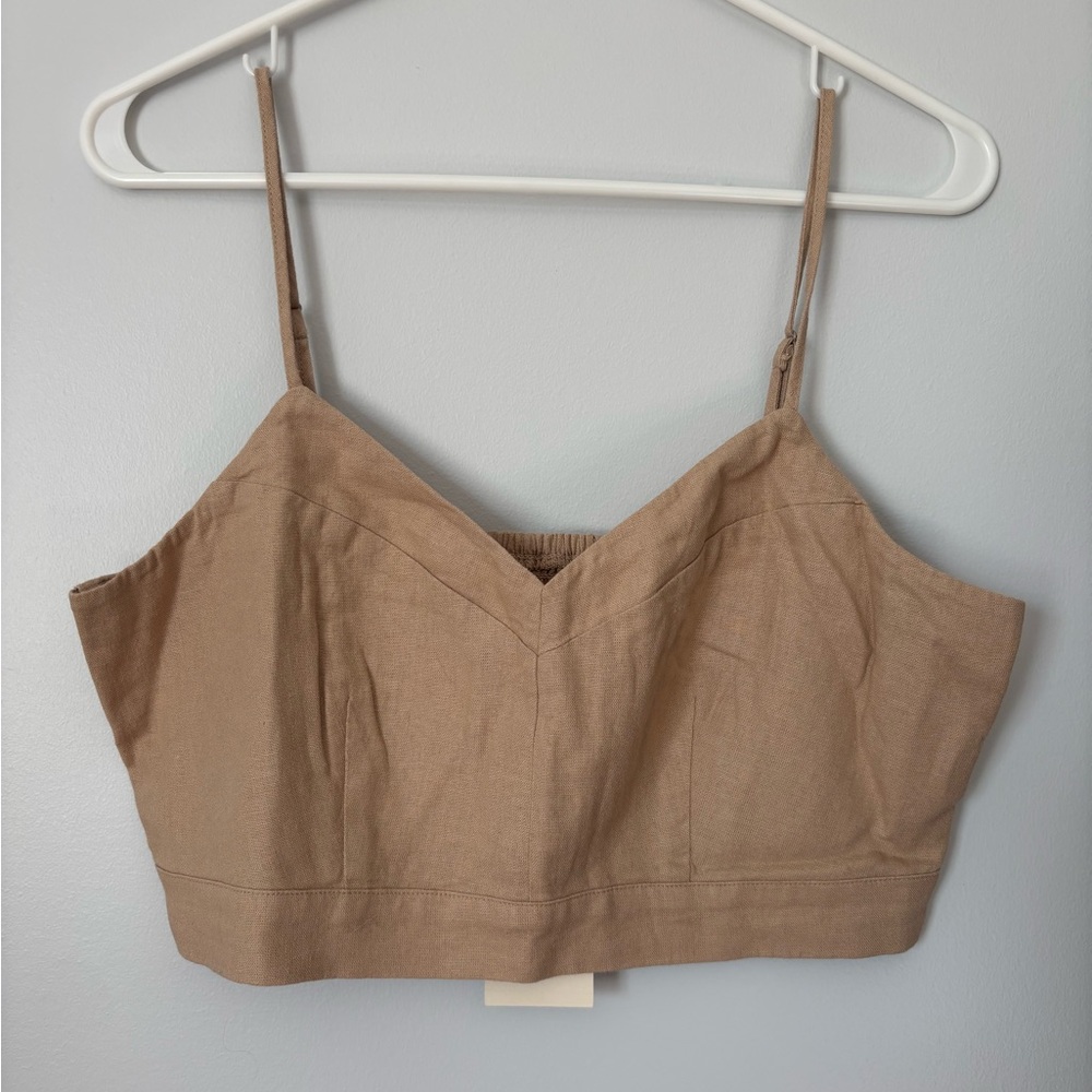 Tan Cropped Tank Top